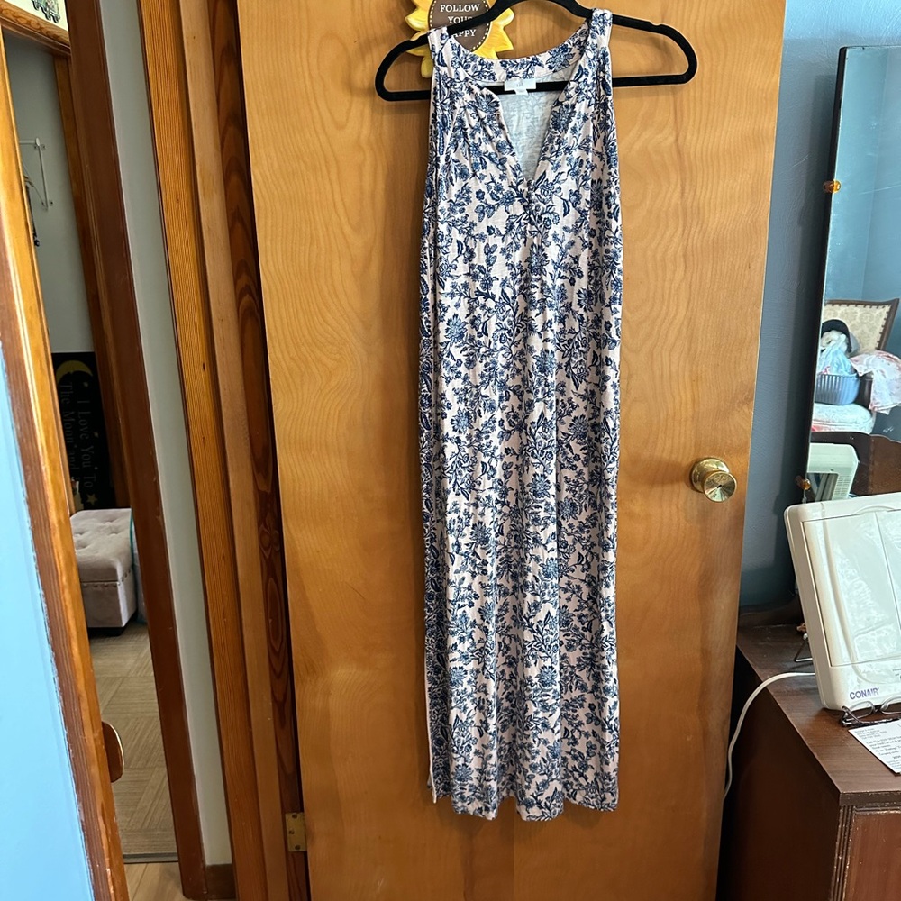 Floral Blue and White Women's Dress